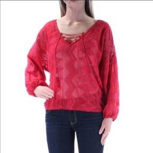 Sanctuary Cheyenne Lace Inset Embroidered Blouse